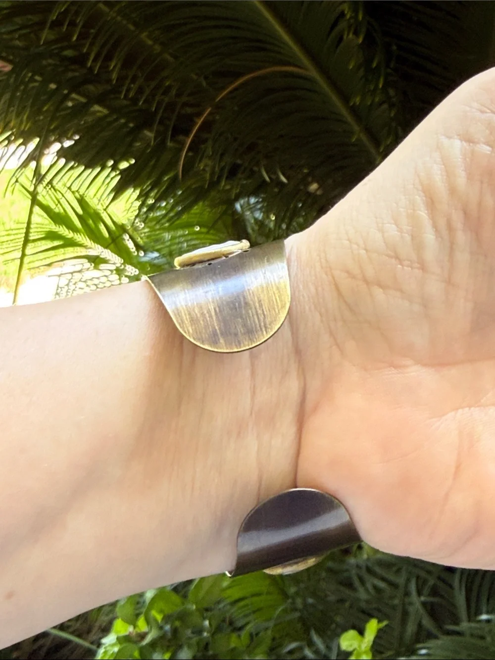Brass with Mother of Pearl Cuff Bracelet - Women Accessories